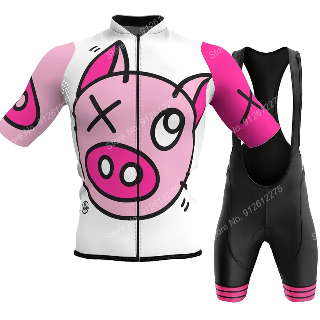 Cycling Commuter Clothing - Zestaw Cartoon Comic Pig 2023 Koszulka