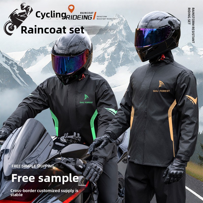Cycling Commuter Rain Jacket - Odblaskowy kombinezon przeciwdeszczowy dla dorosłych z