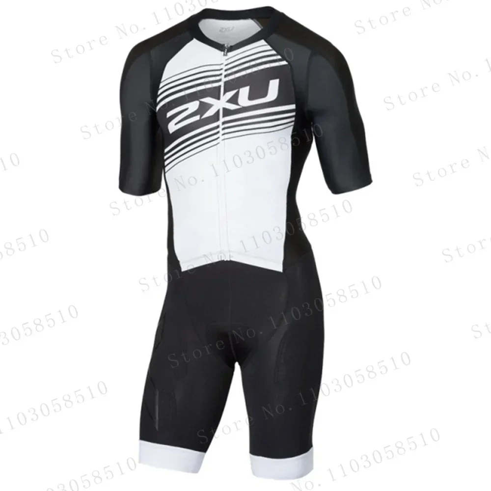 Cycling Commuter Clothing - zxuful Czarno-biały kombinezon triathlonowy Męski zestaw
